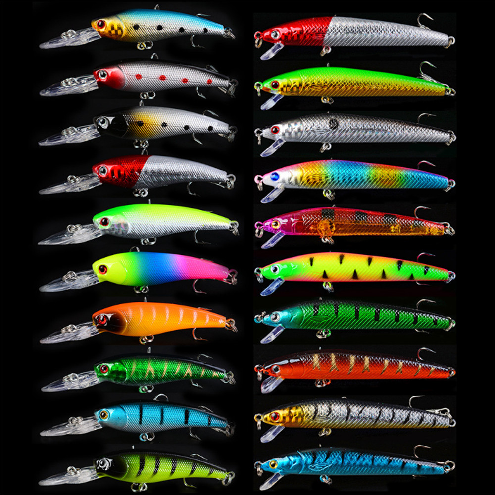 Marine Salt Mix - 20pcs/lot Minnow Fishing Lures Set Bass