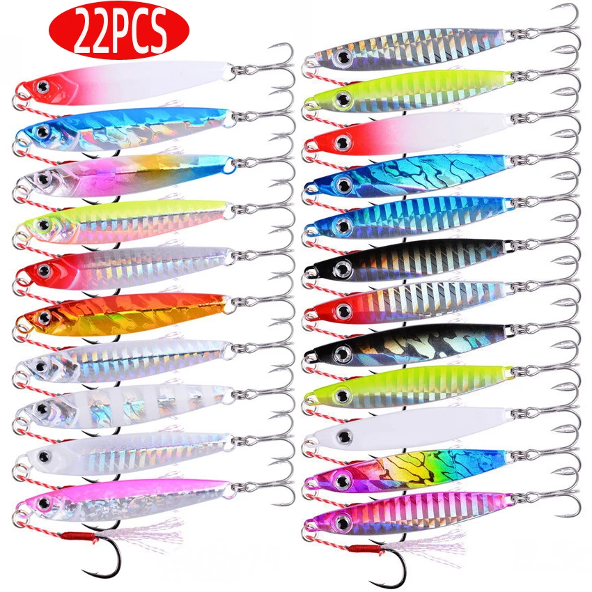 Marine Salt Mix - 22PCS Metal Cast Jig Spoon Fihsing