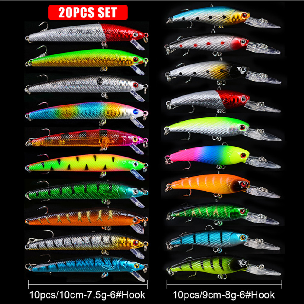 20pcs/lot Minnow Fishing Lures - Marine Salt Mix ulasan dan harga