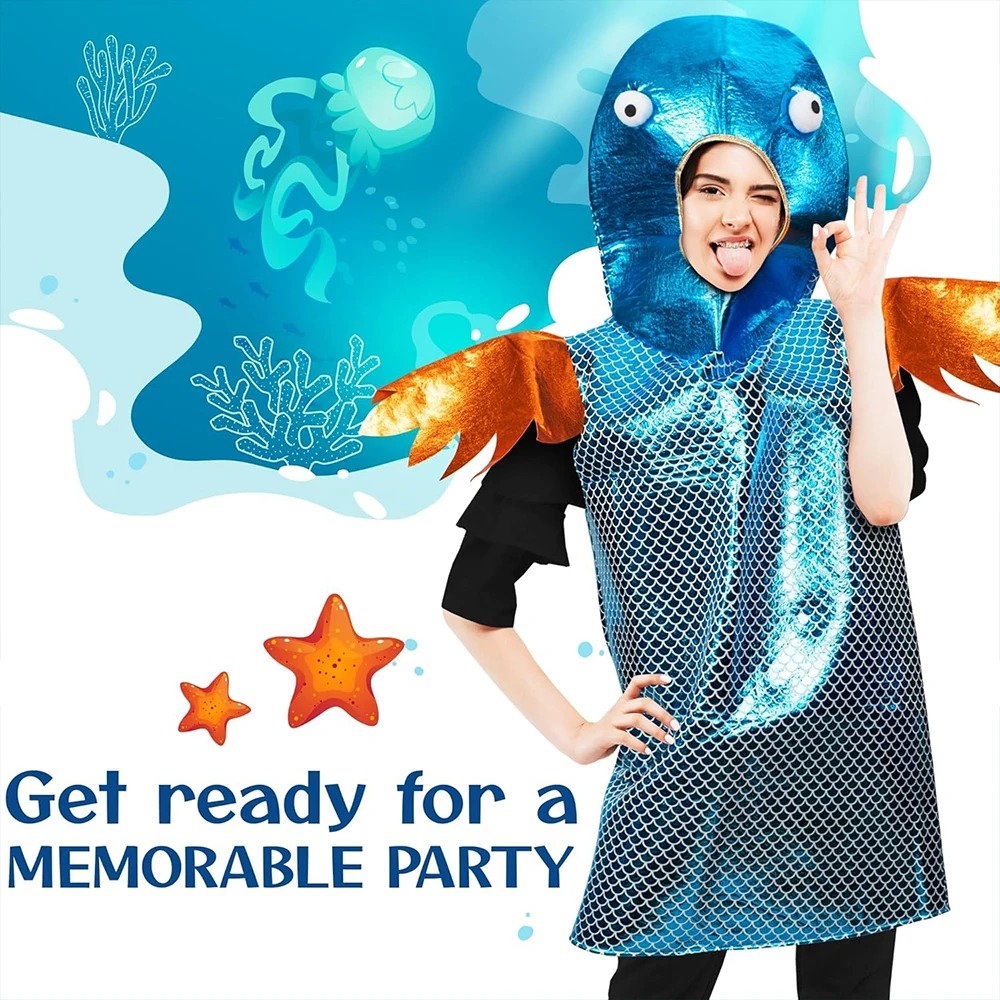 Shiny Blue Fish Costume Metall - Aquarium & Marine Science Center ulasan dan harga