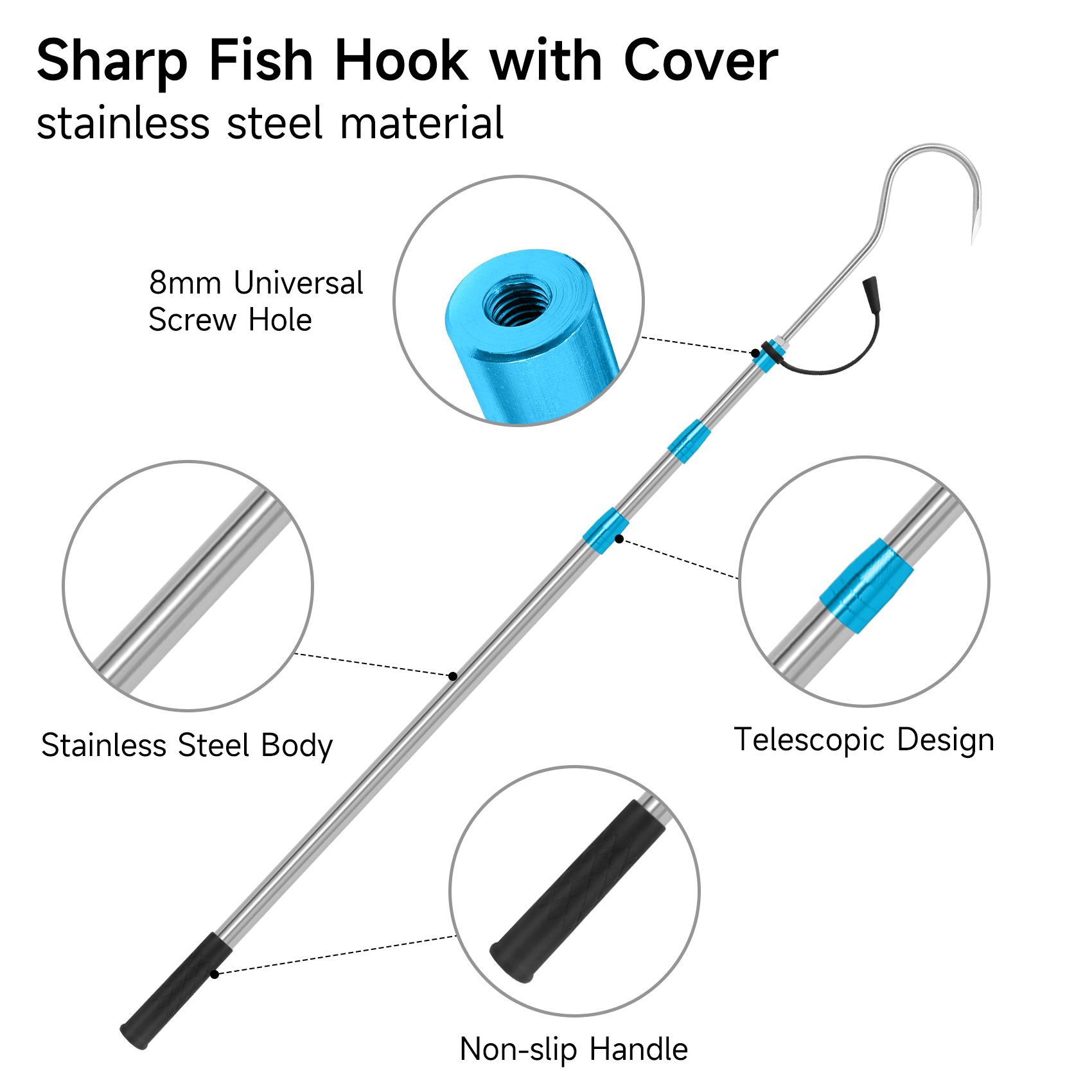 SANLIKE Telescopic Fish Gaff w - Marine Salt Mix ulasan dan harga